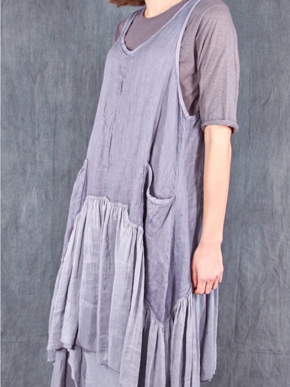 Blue Fish Hemp Silk Linen Frock-Purple Dusk New without Tags - Picture 6 of 9